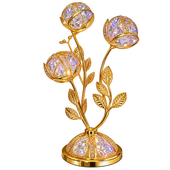 Golden Diamond Floral Lamp