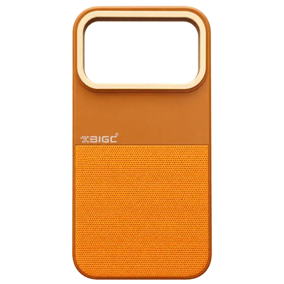 Orange Textured Camera Cutout Phone Case