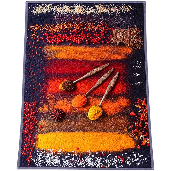 3D Spices Print Decorative Kitchen Mat