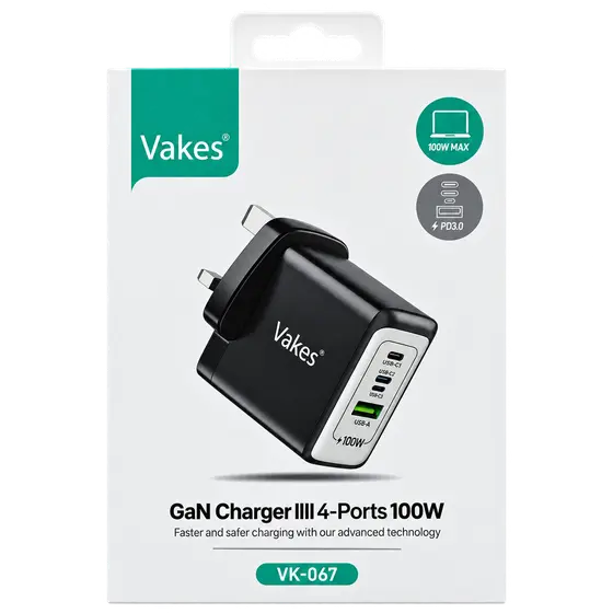 Vakes VK-067 100W GaN 4-Port Charger