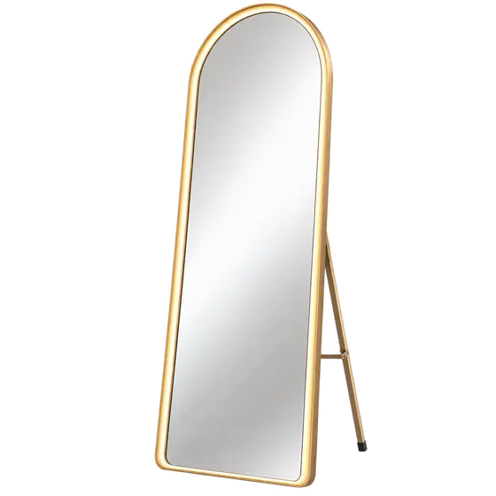 Arched Gold Full-Length Standing Mirror