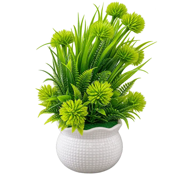 Artificial Pot in White Fence
