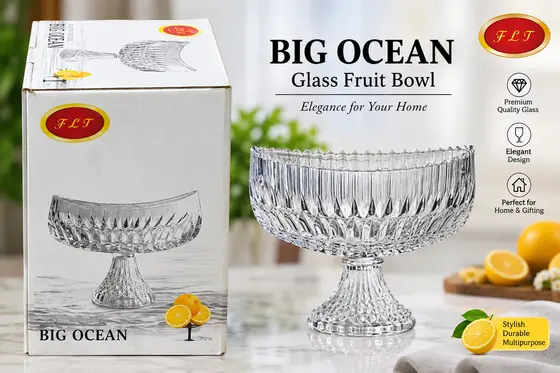BIG OCEAN Glass Fruit Bowl