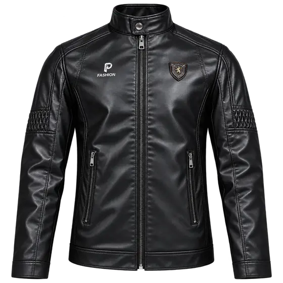 P Fashion Men's Black Leather Jacket