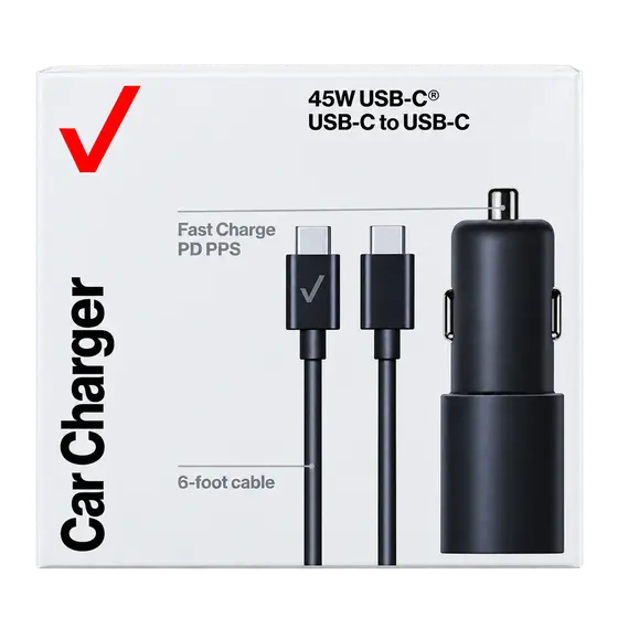 45W USB-C Car Charger with USB-C Cable