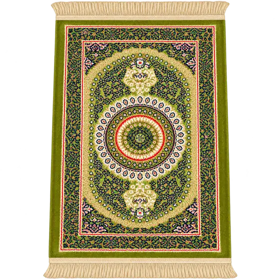Classic Green Floral Medallion Prayer Mat