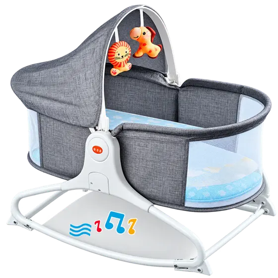 Electric Baby Rocking Bassinet with Canopy