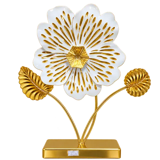 White and Gold Metallic Flower