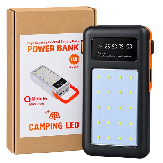 Q Mobile 40000mAh Solar Power Bank