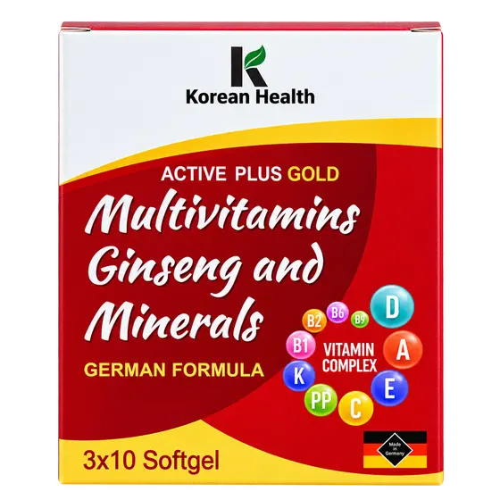 Korean Health Active Plus Gold Multivitamins, Ginseng & Minerals
