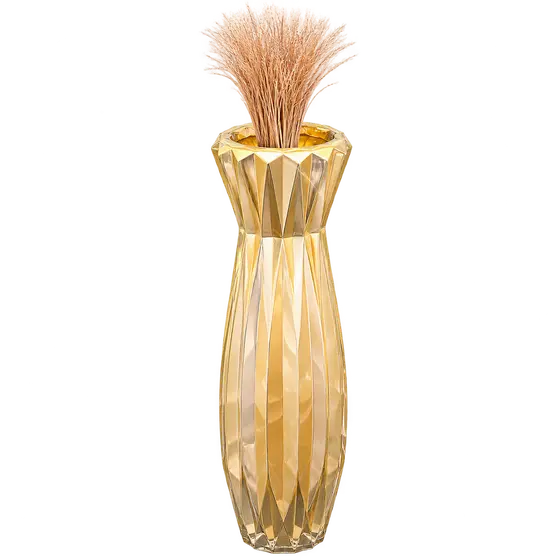 Golden Faceted Decorative Vase