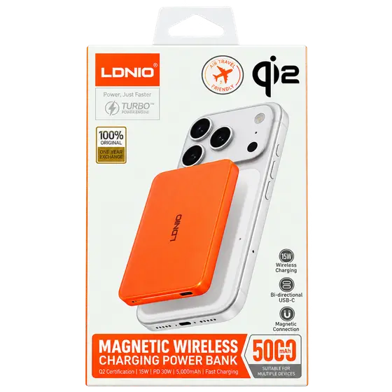 LDNIO Qi2 5000mAh Magnetic Wireless Power Bank
