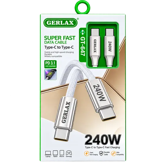 GERLAX GT-647 240W USB-C Cable