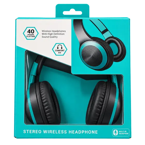 Stereo Wireless Over-Ear Headphones with Microphone