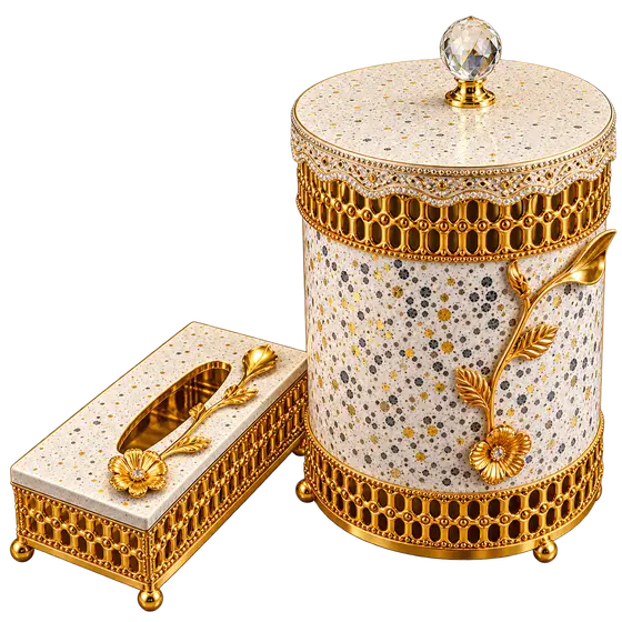 Decorative Tissue Box & Storage Jar Set