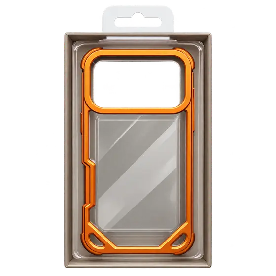 Rugged Transparent Phone Case – Orange