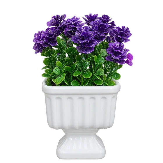 : Purple Artificial Blossom Table Pot