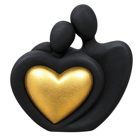 Black and Gold Couple Heart