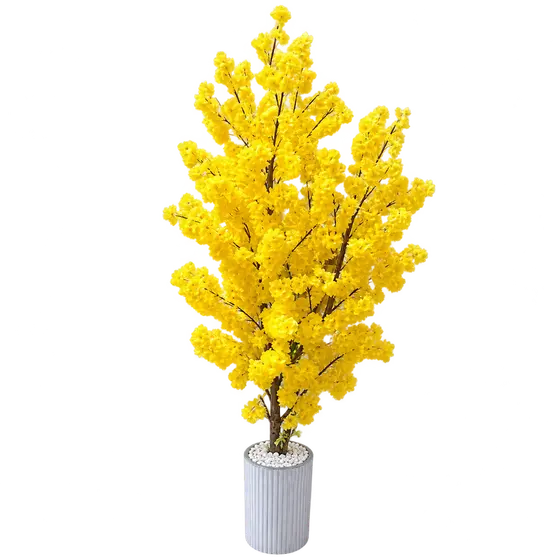 Yellow Artificial Blossom Decorative Tree