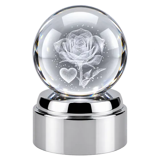 Crystal Rose Ball Decoration