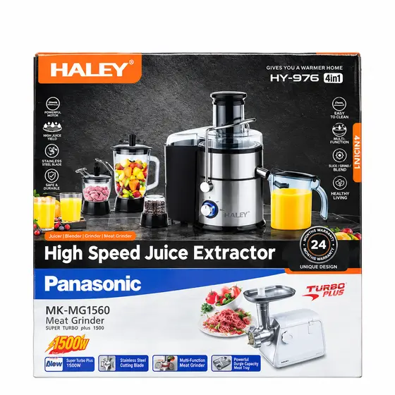 HALEY 4-in-1 Juicer & Meat Grinder Set