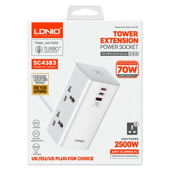 LDNIO SC4383 Tower Power Strip 2500W