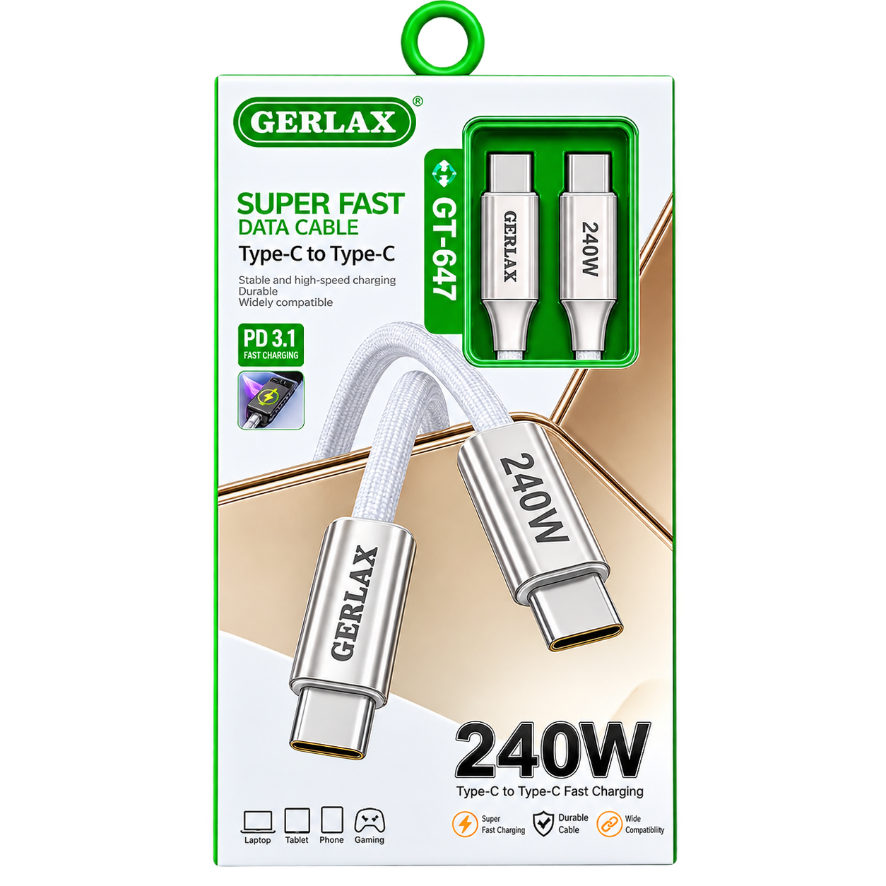 GERLAX GT-647 240W USB-C Cable