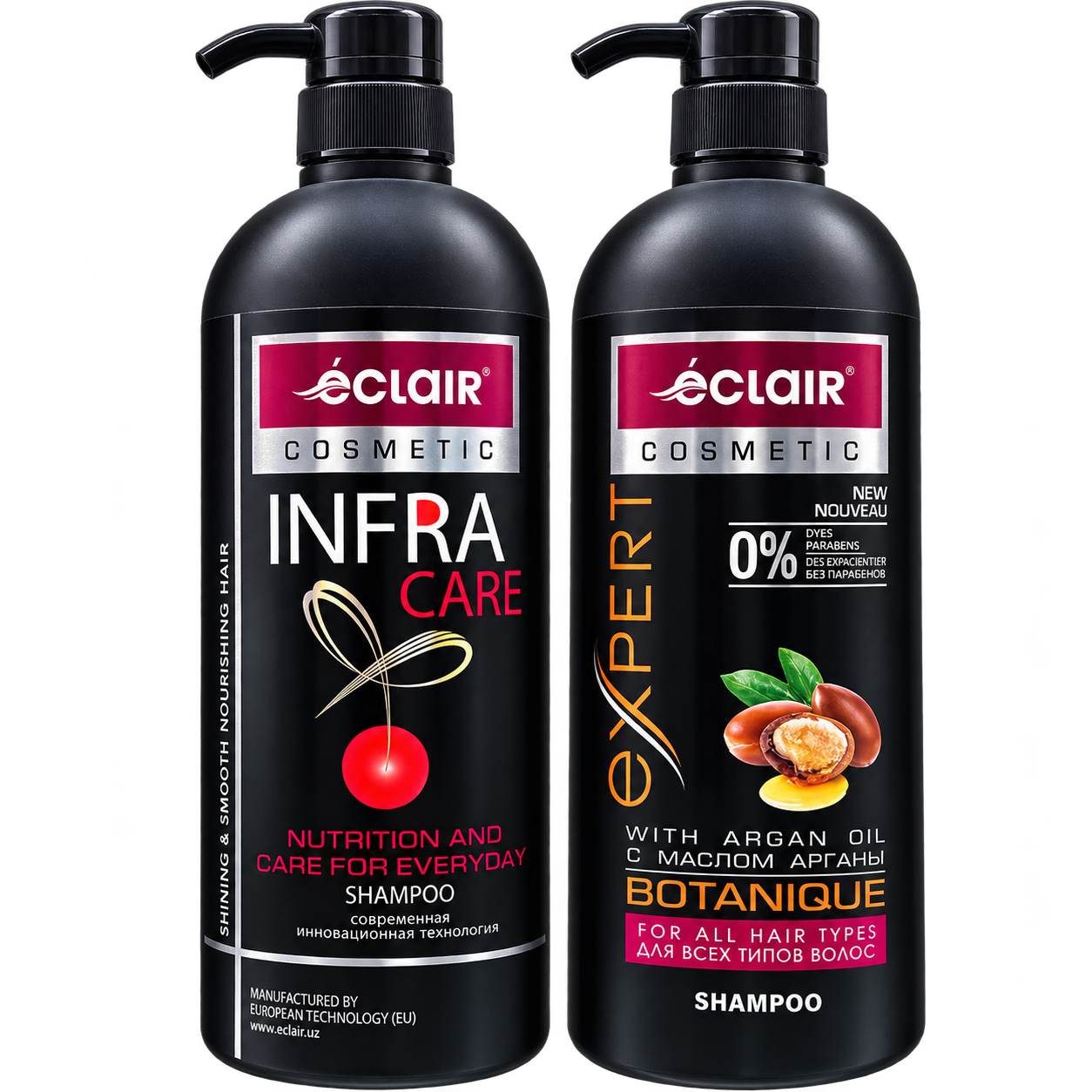 Éclair Cosmetic Infra Care & Expert Botanique Shampoos